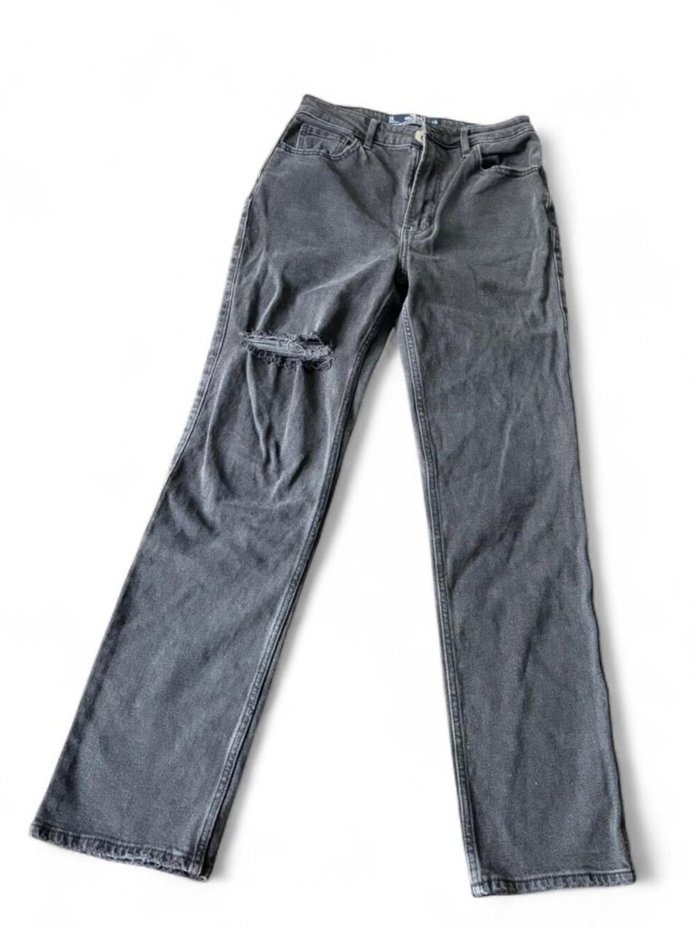 Black distressed straight leg jeans  Best jeans  Size 26  31 inches long